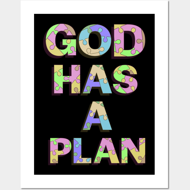 God Has a Plan blue floral T-Shirt Wall Art by  Sunrise Podium 